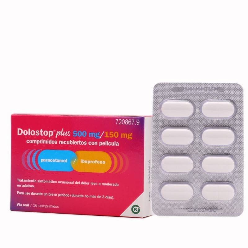 DOLOSTOP PLUS 500 mg/150 mg 16 COMPRIMIDOS RECUB