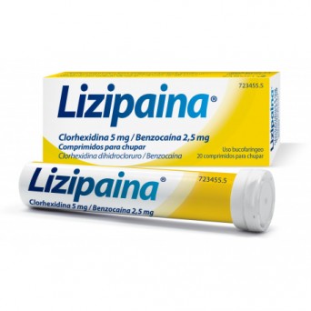 LIZIPAINA CLORHEXIDINA/BENZOCAINA 5 mg/2,5 mg 20